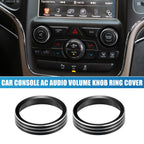 2X Console Audio Volume Knob Ring Cover for Jeep Grand Cherokee (2014–2020) Black