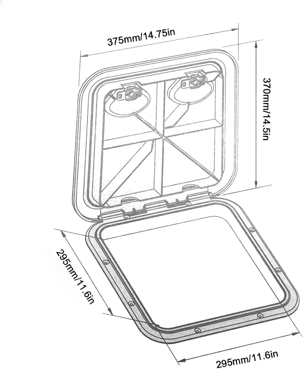Deck Access Hatch for Marine Boats (14-3/4" x 14-1/2")