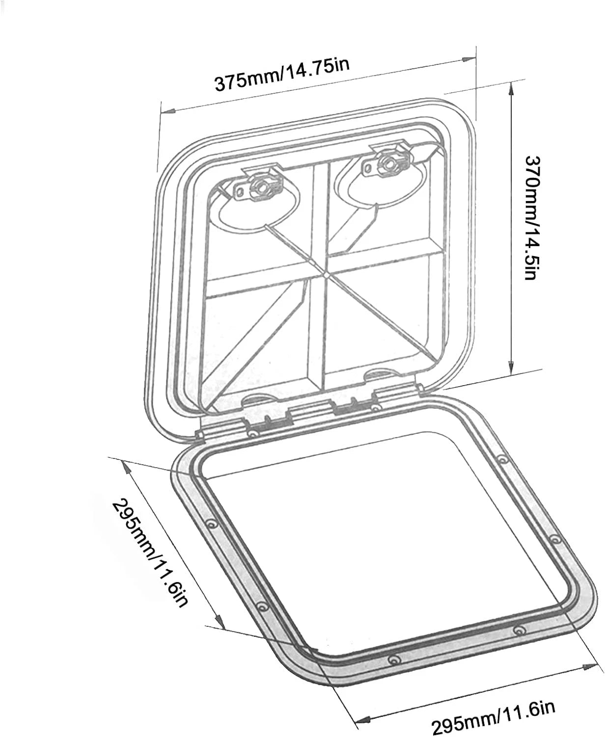 Deck Access Hatch for Marine Boats (14-3/4" x 14-1/2")