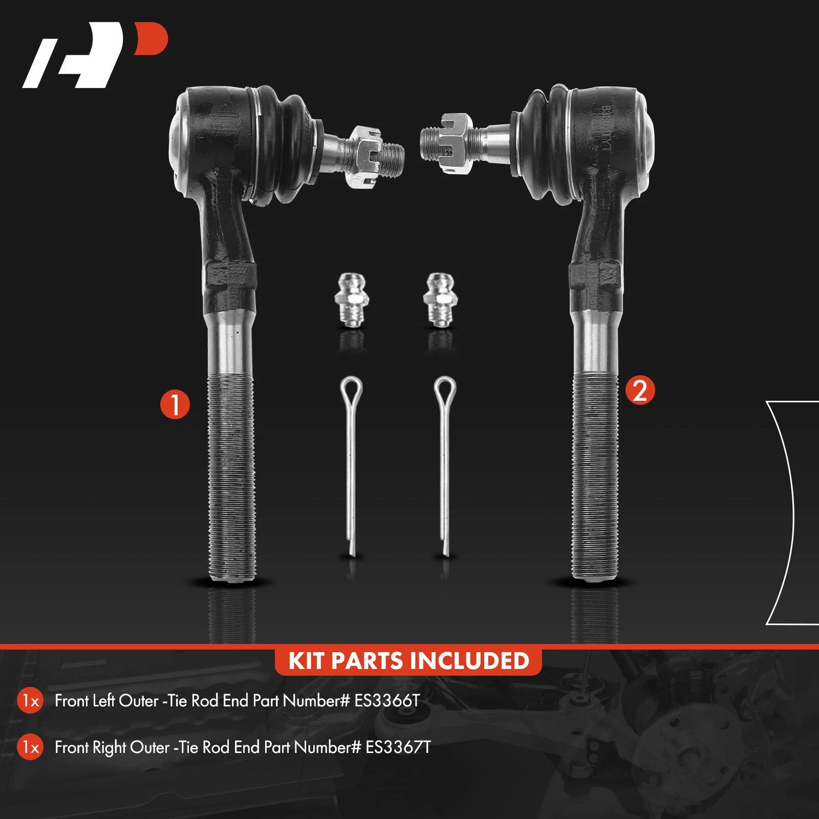 2X Front Outer Tie Rod Ends for Ford F-150 F-250 Expedition (1997–2003)