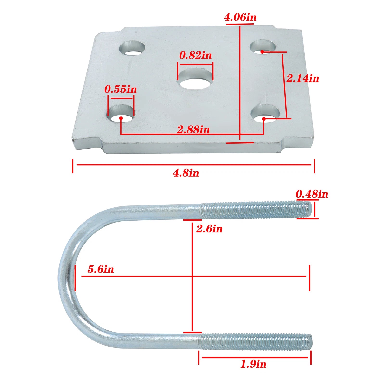 2X Trailer U Bolt Kit for 3500 lb (Year Range)