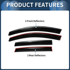 Window Deflectors for Honda CR-V 2012 Side Window Vent Visors Black 1 Set