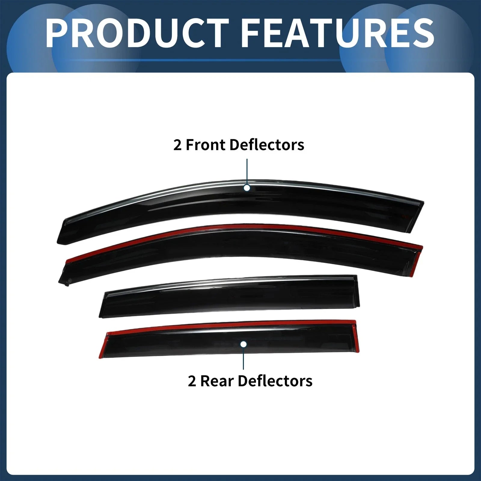 Window Deflectors for Honda CR-V 2012 Side Window Vent Visors Black 1 Set