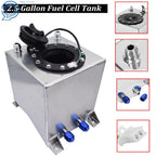 2.5 Gallon Fuel Cell Tank for Racing Drift Vehicles (Polished Aluminum)
