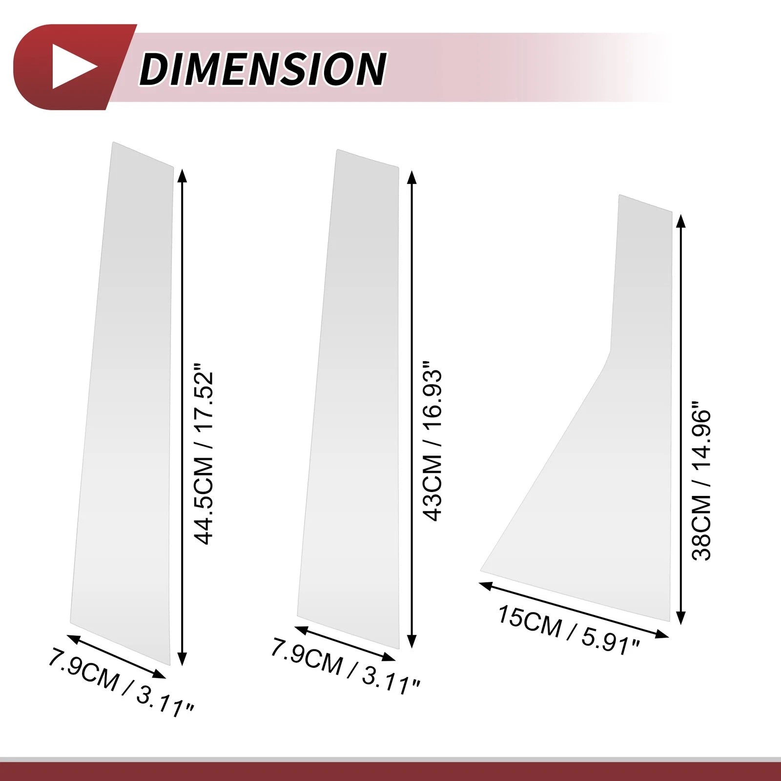 Set of 6 Door Pillar Window Trim for Nissan Rogue (2021–2023) Chrome