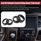 Set of 4 AC Switch Knob Cover Ring Trim for Dodge Ram 1500 