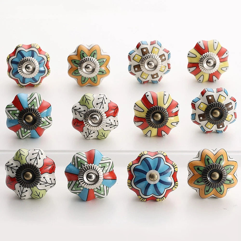 2Pcs Ceramic Drawer Handle Knob Pulls for Cabinet Furniture