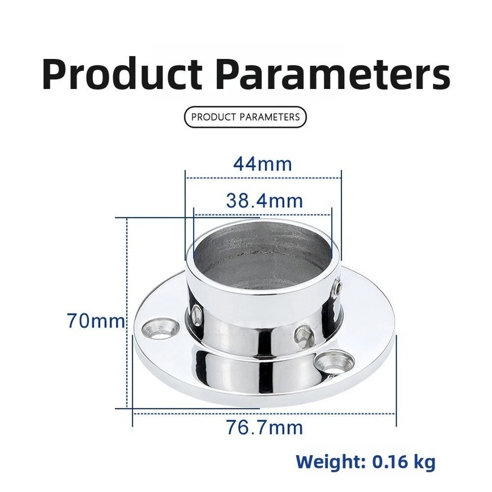 Boat Deck Handrail Mounting Fitting 316 Stainless Steel 38mm 90 Degree