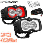 2X NOVSIGHT 4.5" LED Pod Work Flood Light Beam for Offroad Vehicles