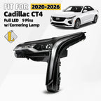 Full LED Headlight for Cadillac CT4 (2020–2026) w/Cornering Lamp 9 Pins Left