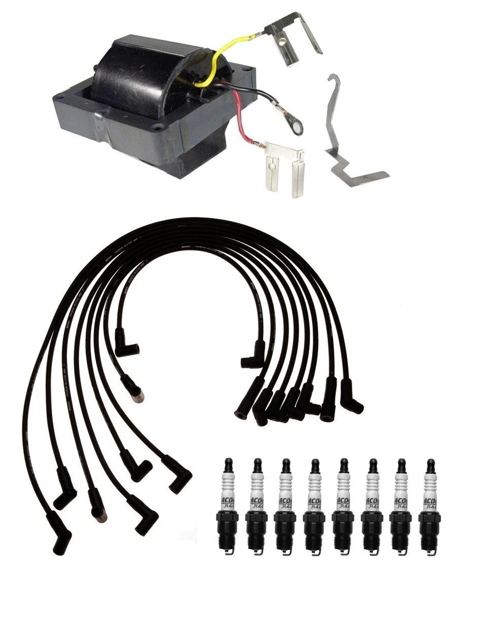 Ignition Wires, Coils & 8 Spark Plugs Kit for Chevy C10 C20 GMC C2500 (1973–1987)