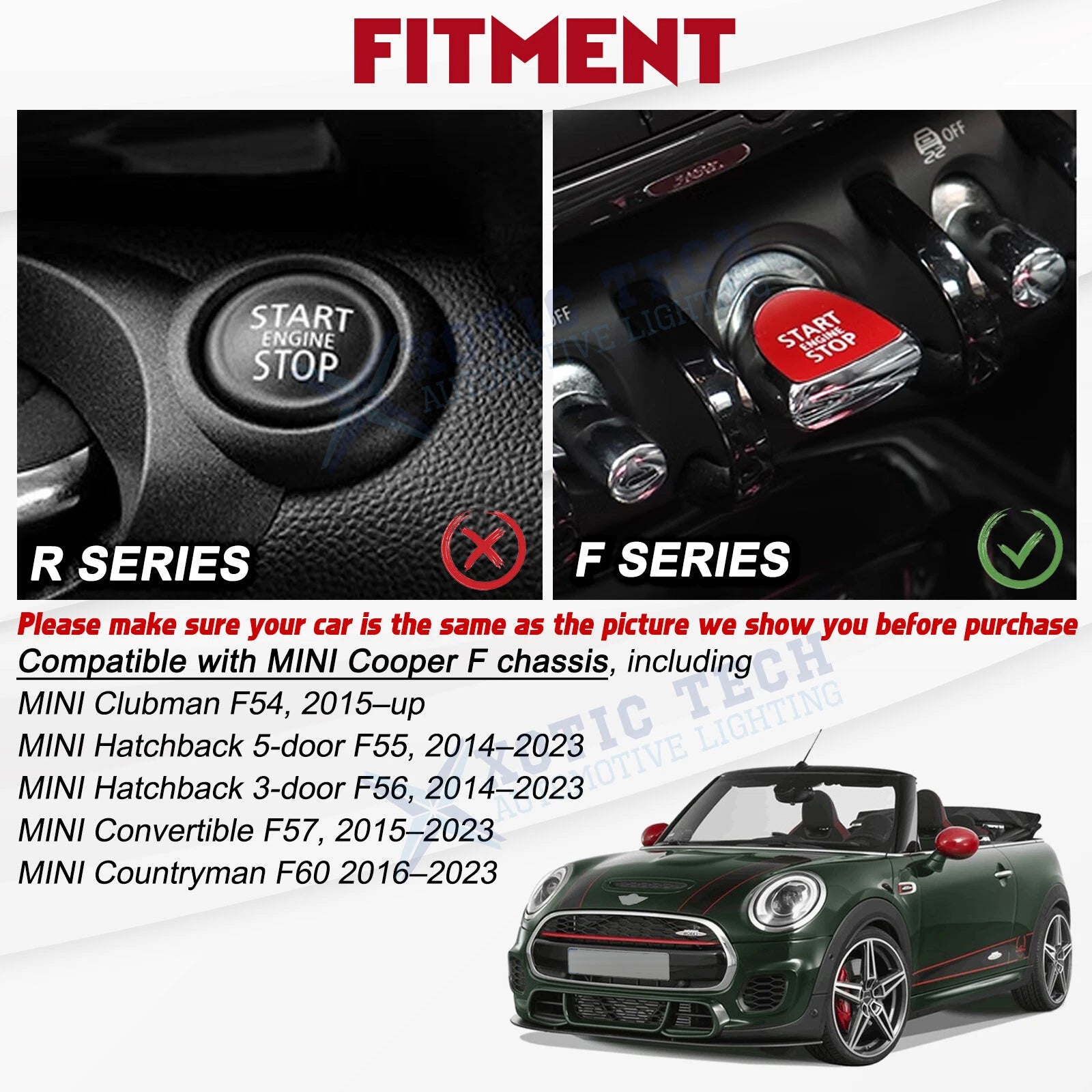 Union Jack Engine Start Stop Button Cover Trim for Mini Cooper (2014-2021)