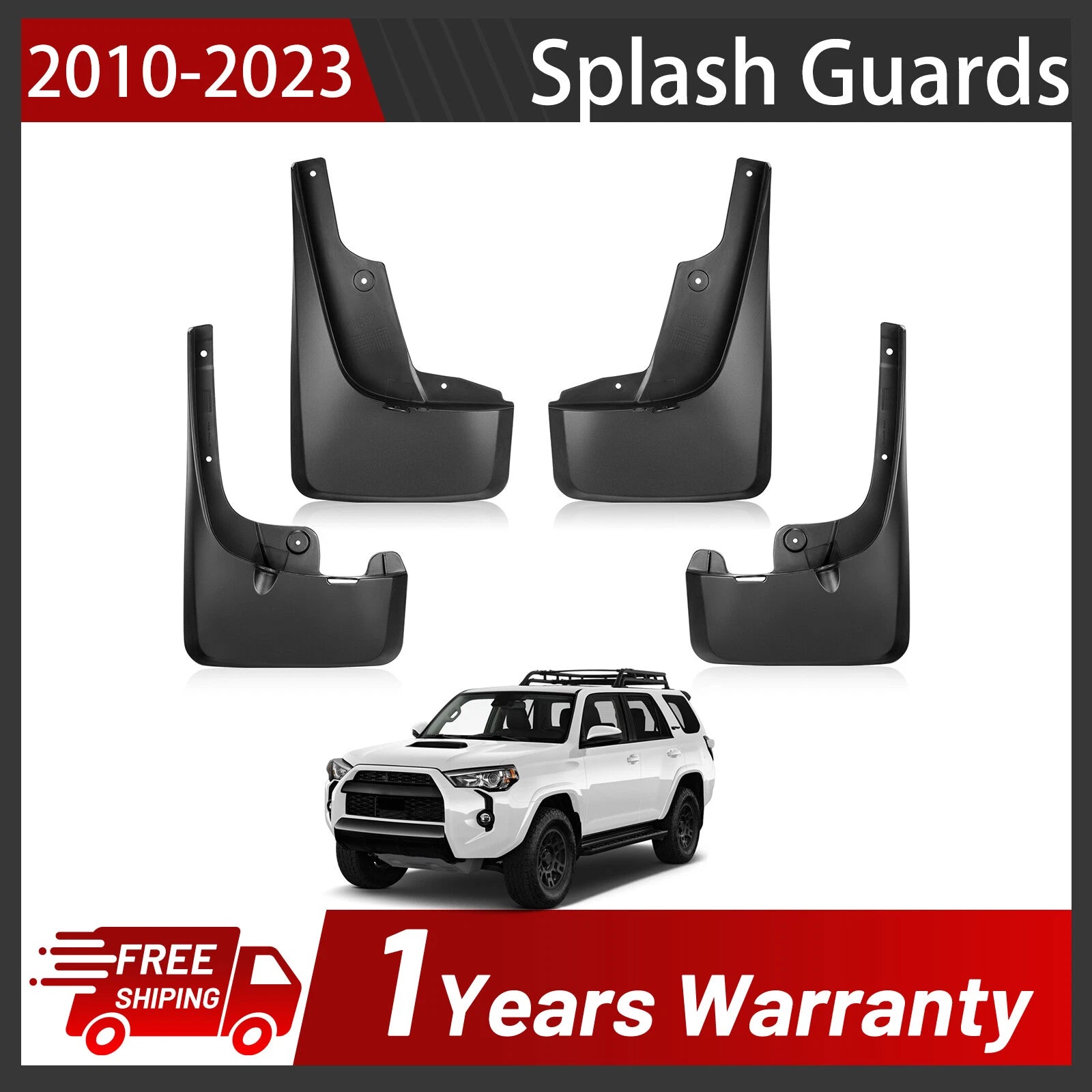 Molded Splash Guards Mud Flaps for Toyota 4Runner (2010–2024)