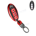 TPU + Leather Keyless Key Holder Shell for Nissan Murano Rogue (2010–2020)