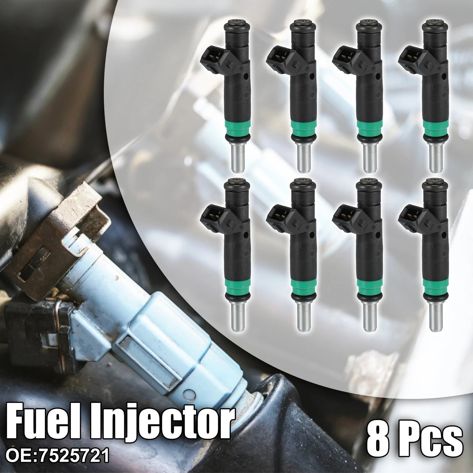 8pcs Fuel Injector for BMW 750i 750Li (2006–2008) No. 13647525721, 745060353122