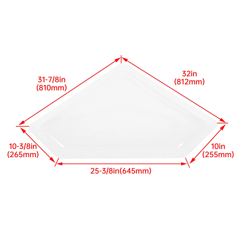 32"x10" Clear Plastic Skylight Cover for Travel Trailer RV Camper (#01868)