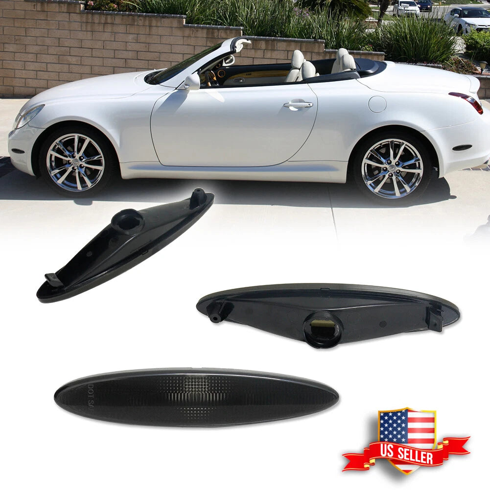 2X Smoke Side Marker Light Housing Kit for Lexus SC430 (2002–2010)