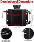 Coolant Catch Can Expansion Tank Reservoir for Universal Vehicles (1L)