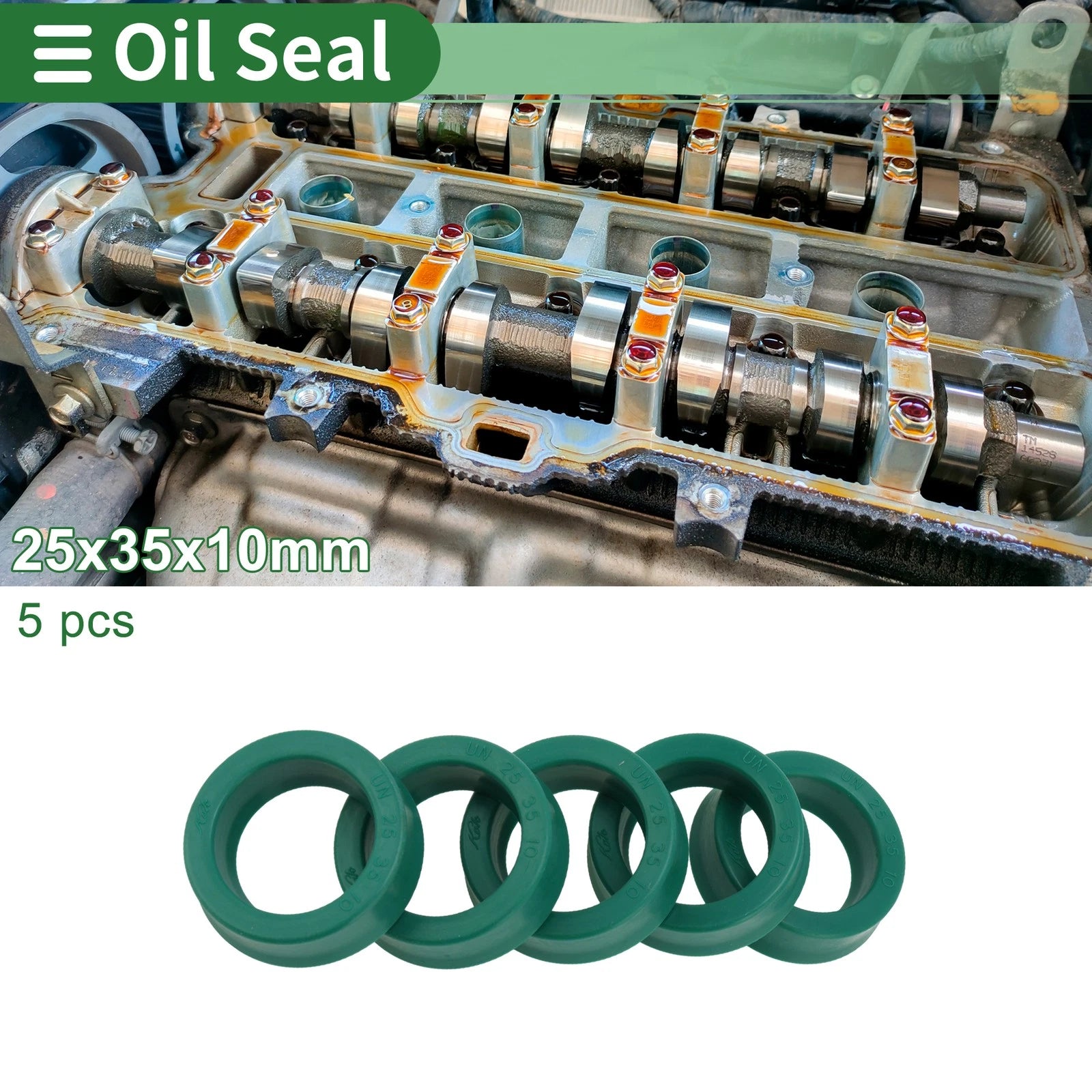 Set of 5 Oil Seal Ring 25x35x10mm for Rotary Shaft (High Pressure)