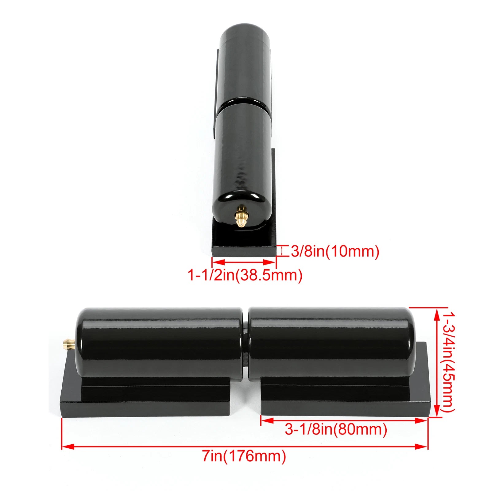 Set of 2 Heavy Duty 7" Barrel Hinges for Metal Gates and Doors