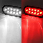 Set of 4 Sealed LED 6" Oval White/Red Tail Lights for Trailer Truck