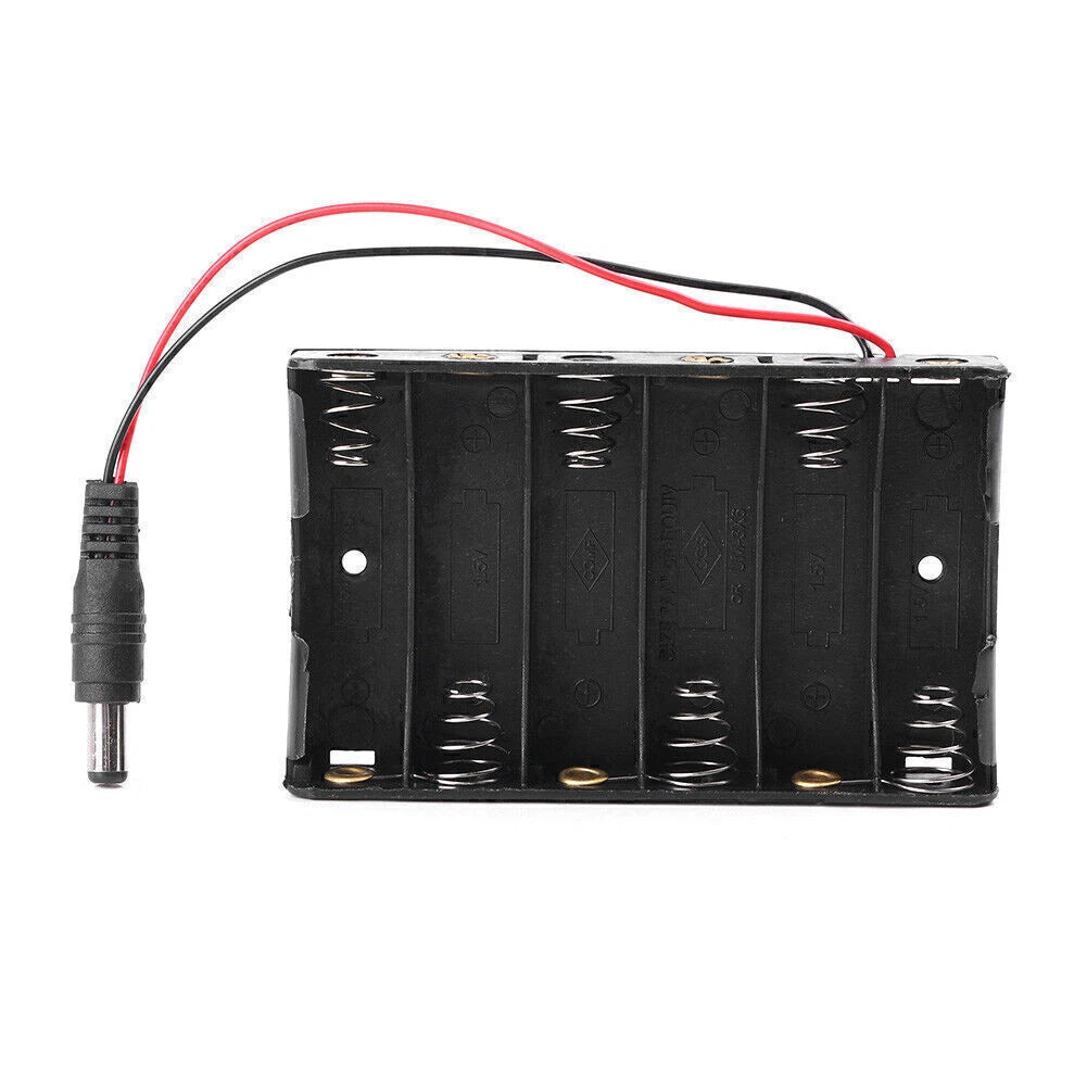 Set of 6 AA Battery Holder Box with DC 5.52.1mm Plug for Arduino