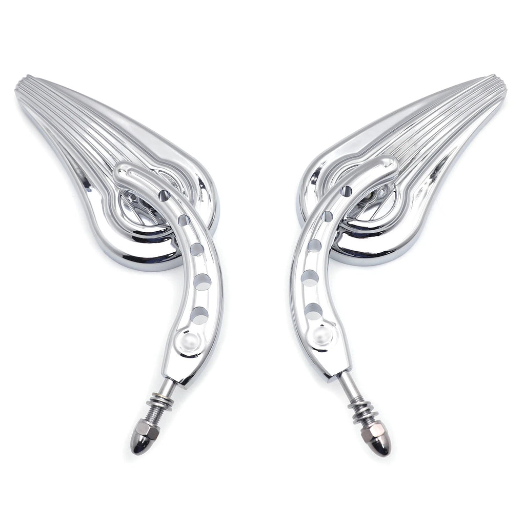 Chrome Raindrop Side Mirrors for Harley Touring Street Glide Road Glide (2014–2023)
