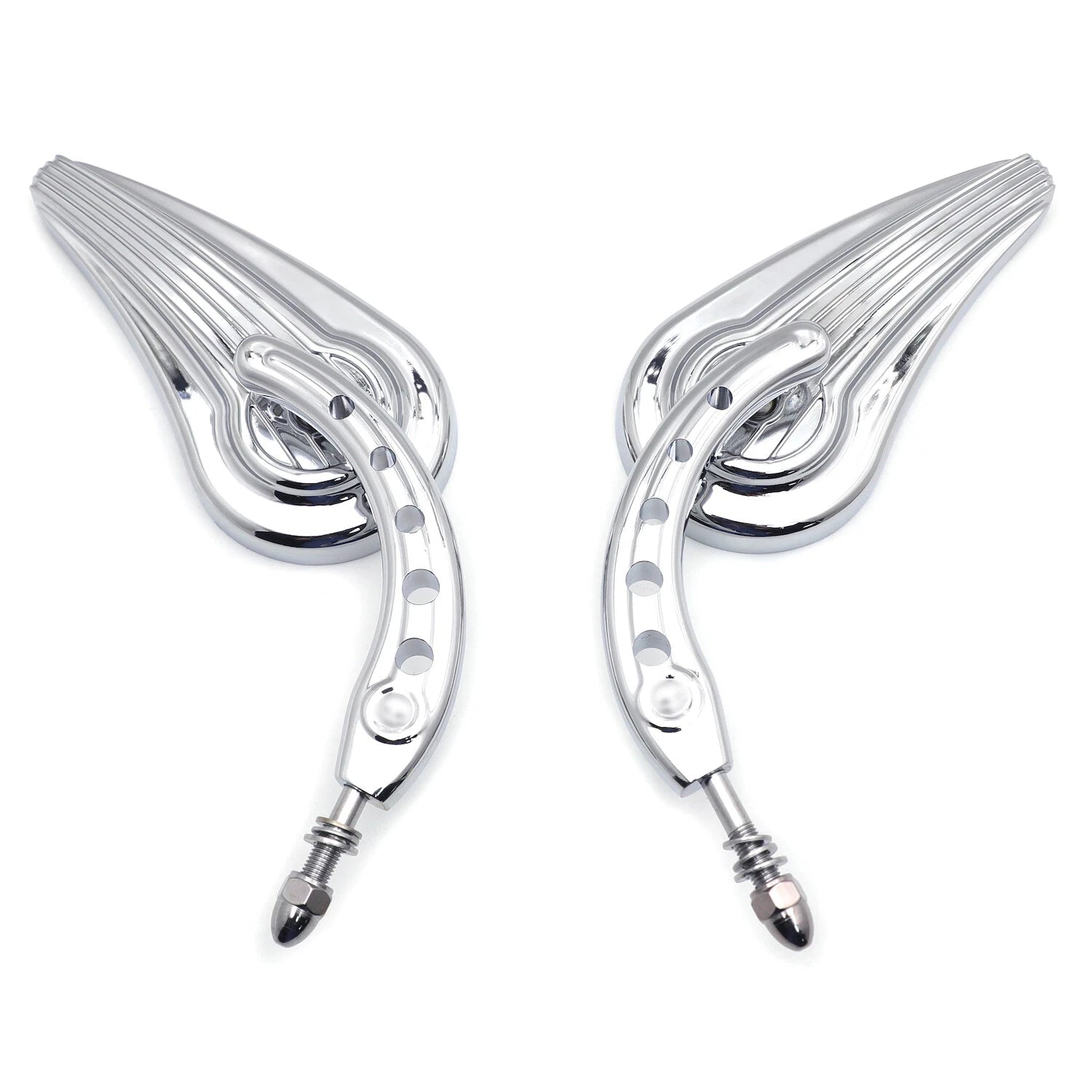 Chrome Raindrop Side Mirrors for Harley Touring Street Glide Road Glide (2014–2023)