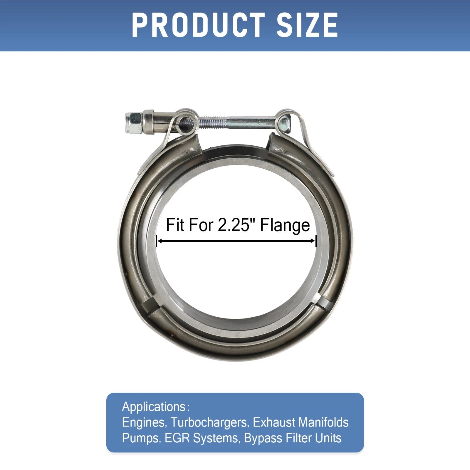 2.25'' Flange Clamp Kit for Turbo Exhaust (Fit Various Models)