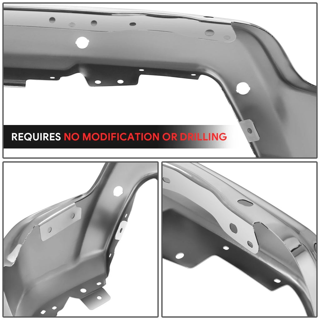 Chrome Front Bumper Face Bar for Chevrolet Silverado (2022–2024) w/Park Sensor Holes