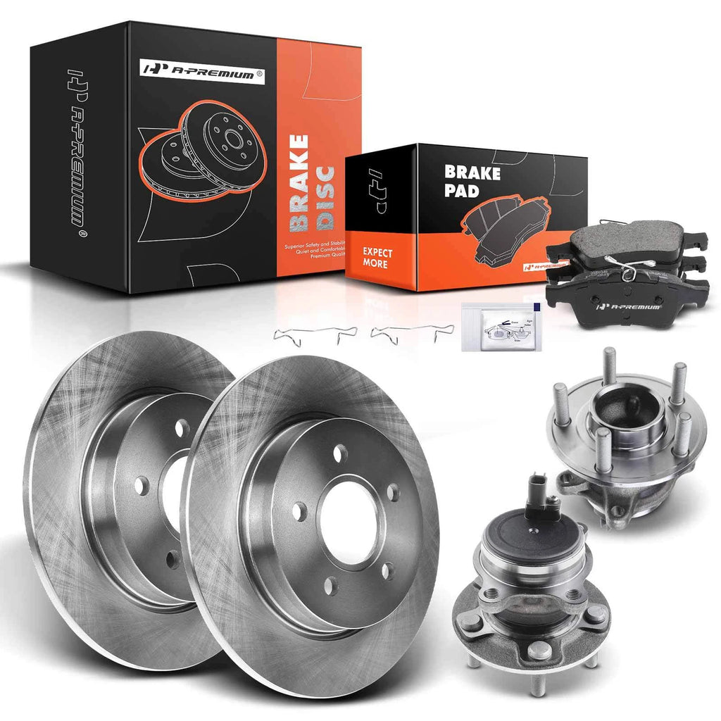 Rear Disc Brake Rotor & Ceramic Pad Set for Ford Focus 