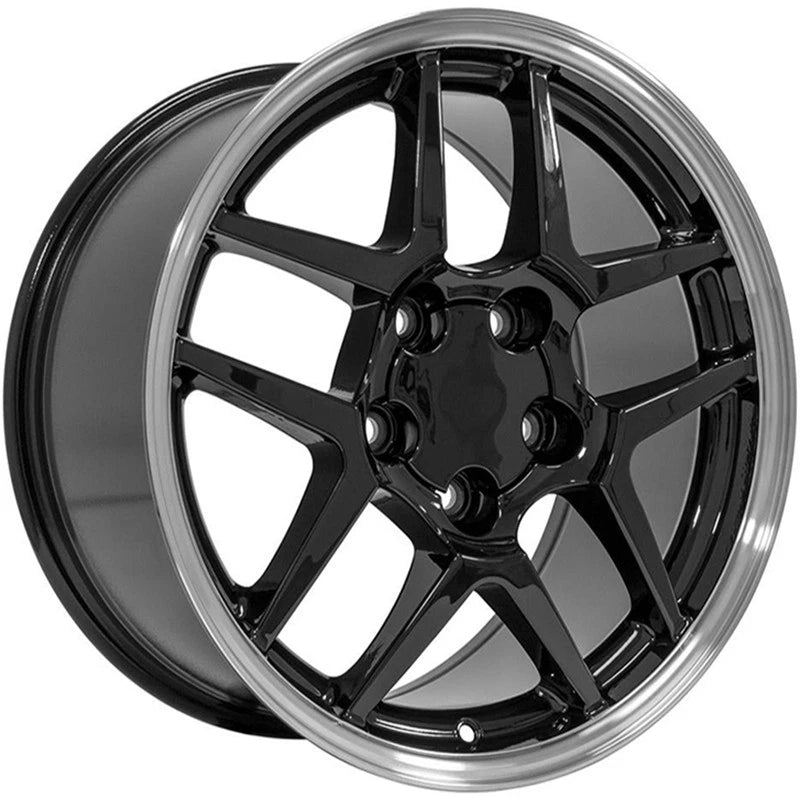 Front Wheel 17 inch Black Machined Lip Replacement for 1997–2004 Chevy Corvette