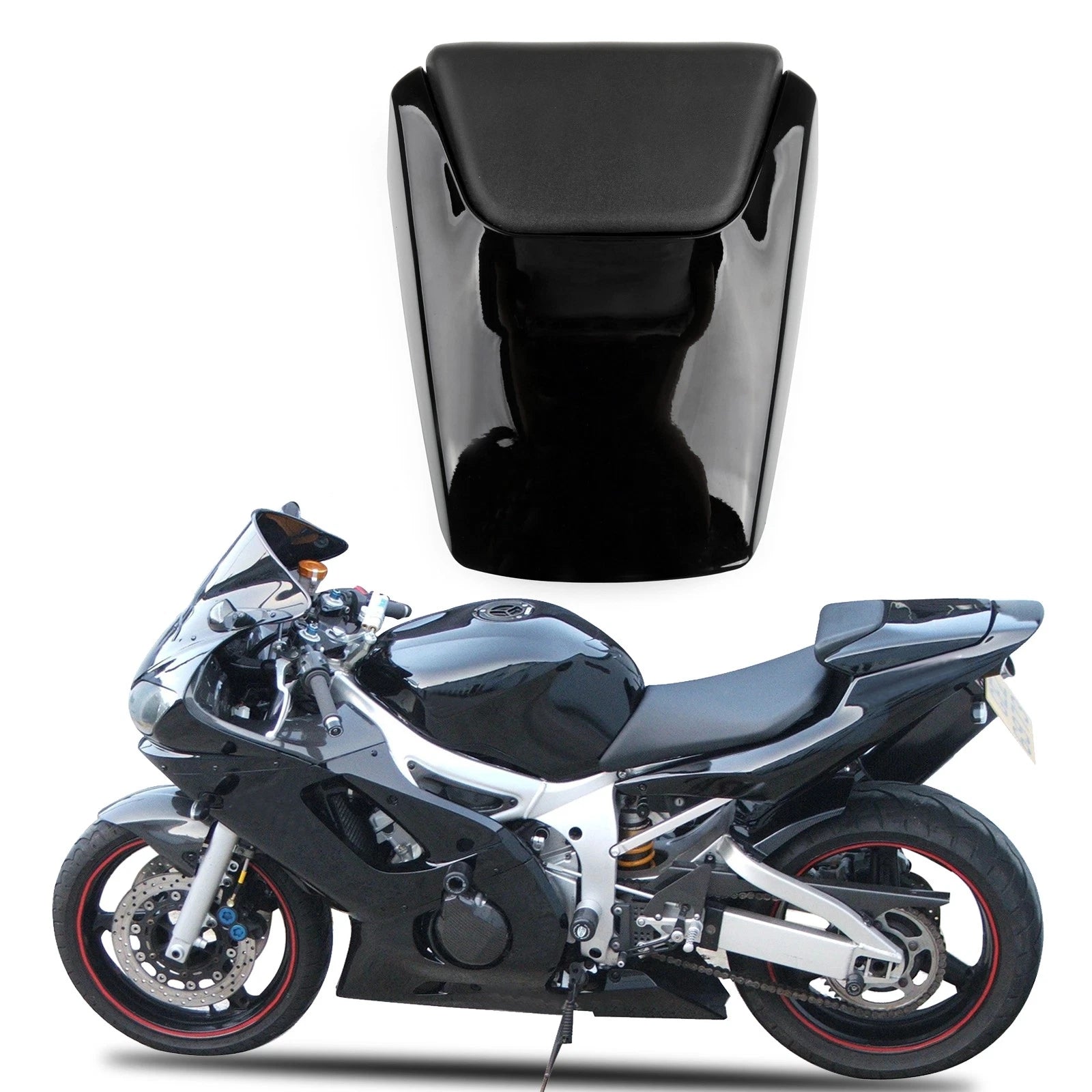 Rear Pillion Seat Cowl Fairing Cover for Yamaha YZF R6 (1998–2002) Black