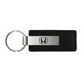 H on Black Leather Keychain KC1540.H - Officially Licensed for Honda