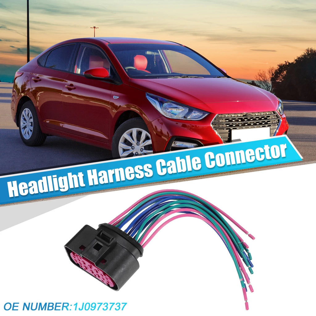 3 Pin Headlight Harness Cable Connector for VW Audi (1999–2005) No. 1J0973737