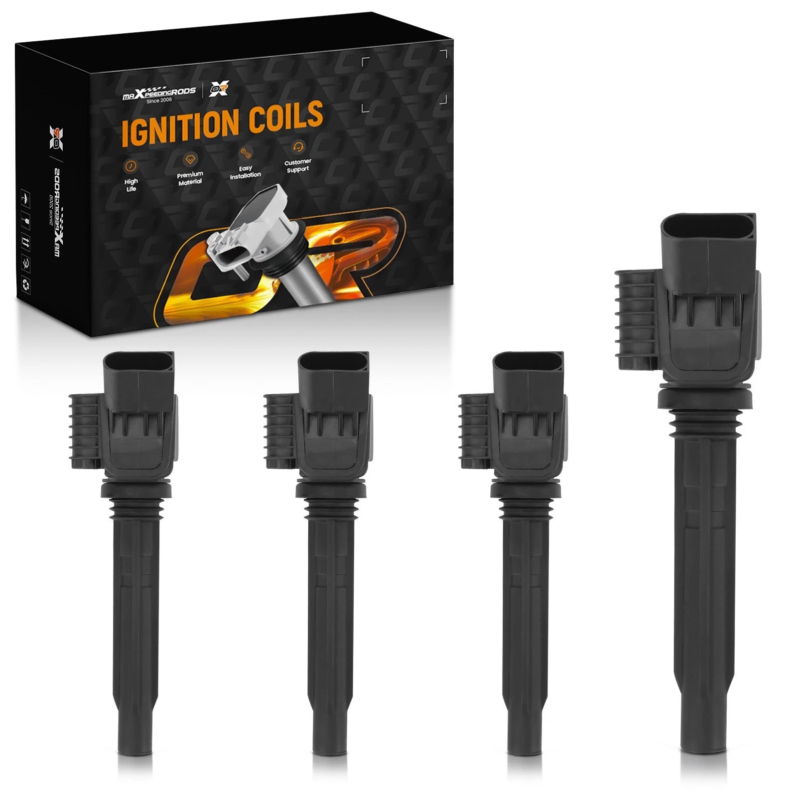 Set of 4 Ignition Coils for VW Arteon 2.0L (2019), Atlas 2.0L (2018-2019), Beetle 1.8L