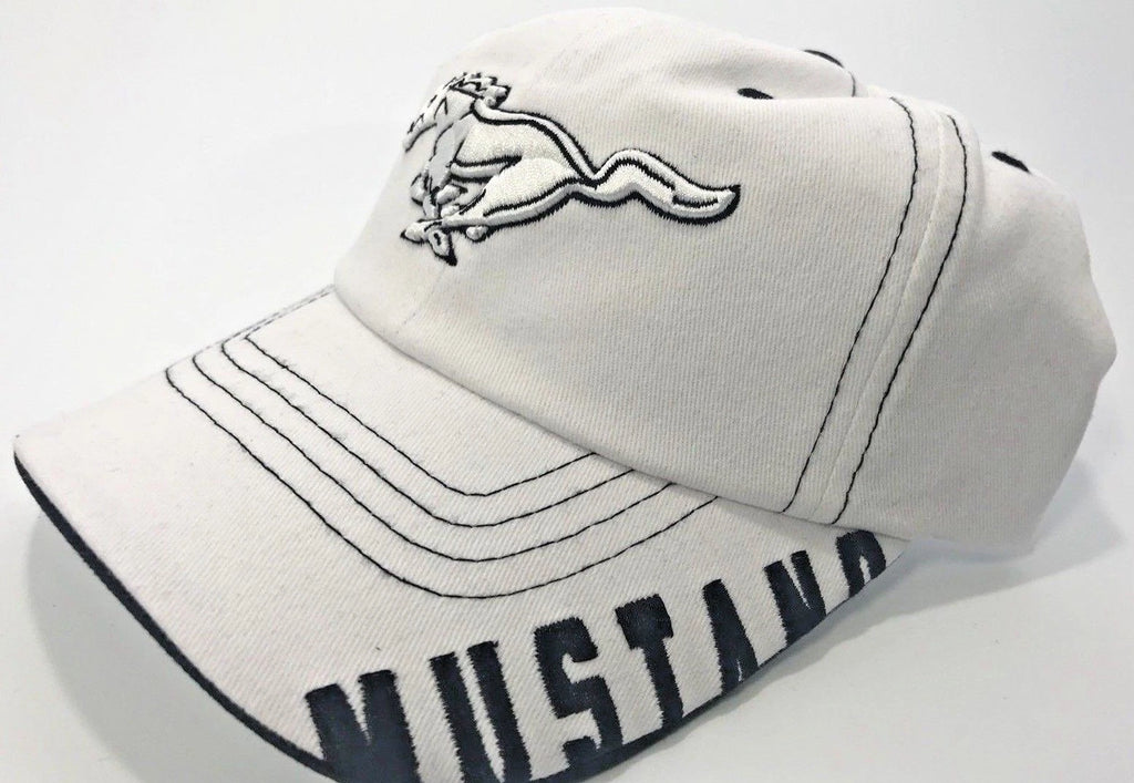 Ford Mustang Licensed Hat Cap White Black Pony Emblem for Ford Mustang (2005–2024)