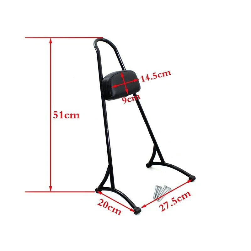 Tall Sissy Bar Passenger Backrest for Harley Sportster XL Iron 883 1200 (2004–2023)