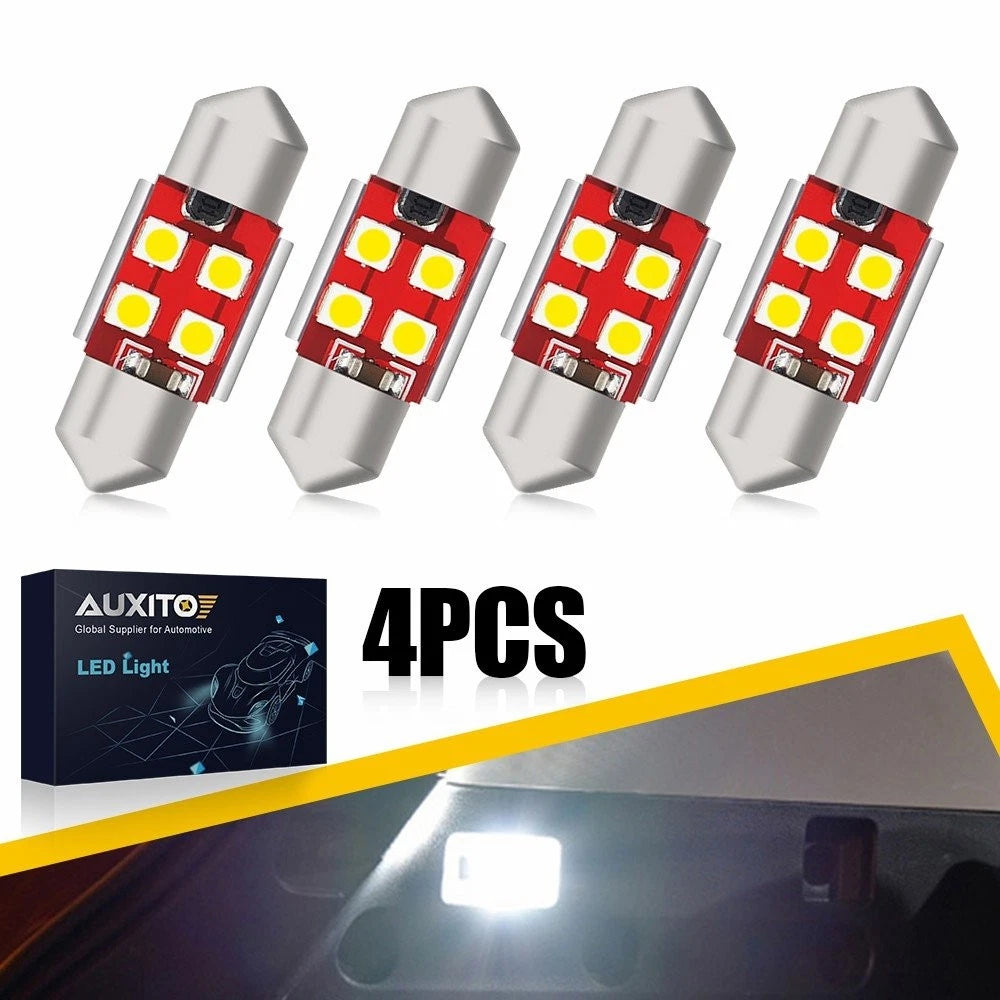 Set of 4 Auxito DE3175 31MM 6000K LED Dome Light Bulbs for Acura Subaru