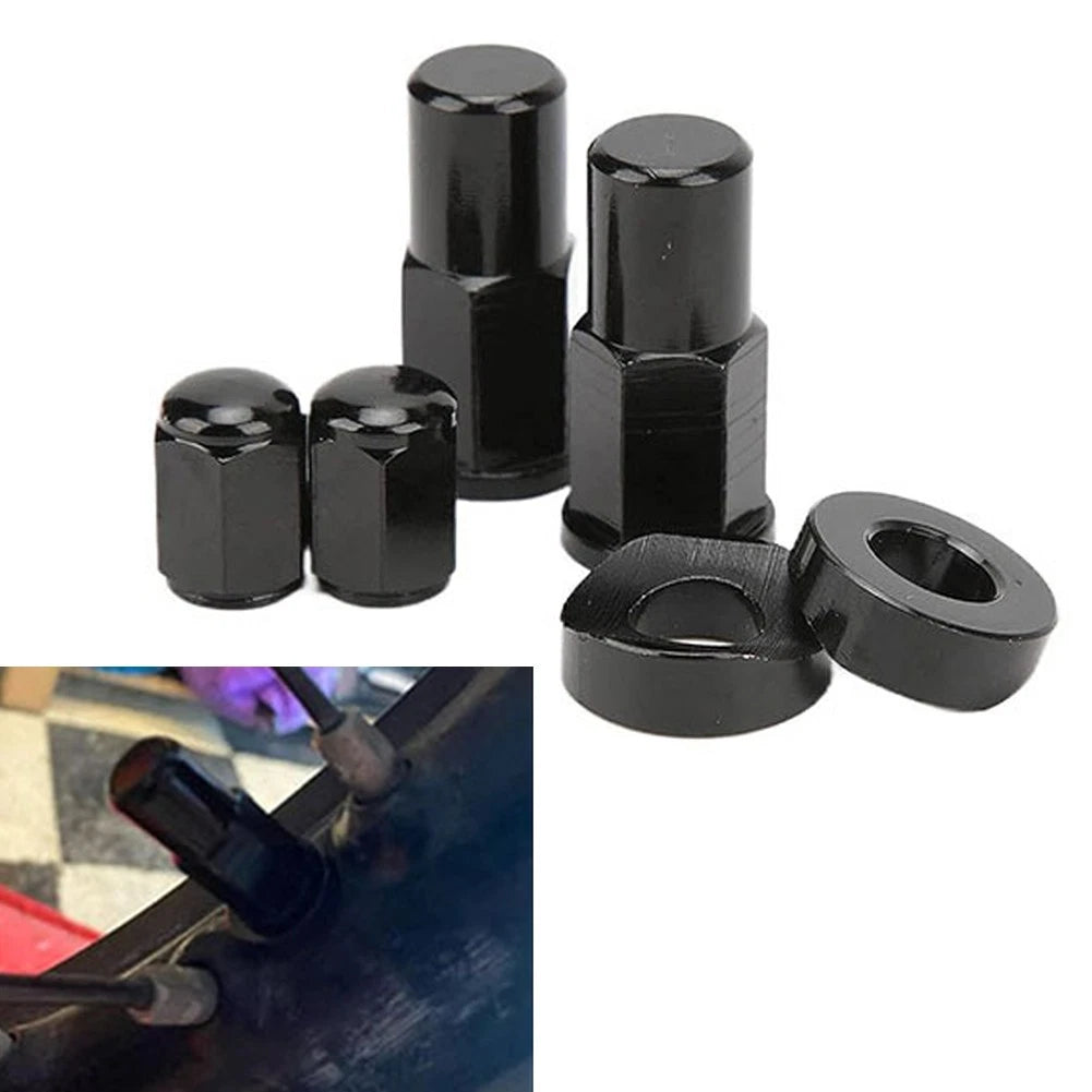 Rim Lock Nuts Spacer Kit for Universal Motorcycle (All Years) - Black Aluminum