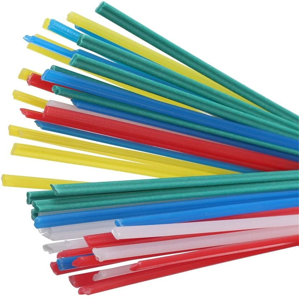 Set of 50 Plastic Welding Rods for PP Plates (White/Yellow/Red/Blue/Green)