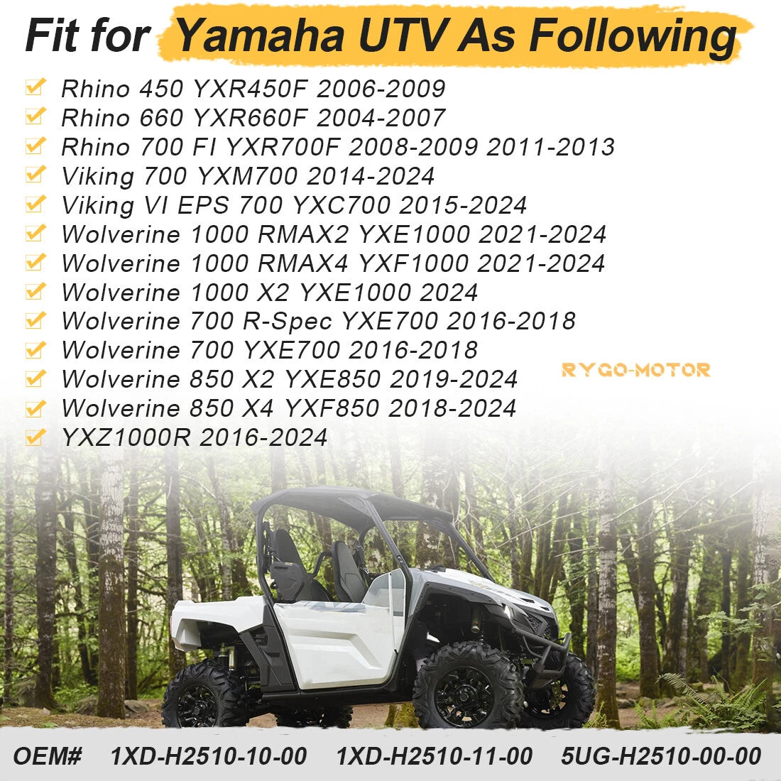 Ignition Key Switch for Yamaha Viking Rhino Wolverine RMAX YXZ (2014–2023) 1XD-H2510-10