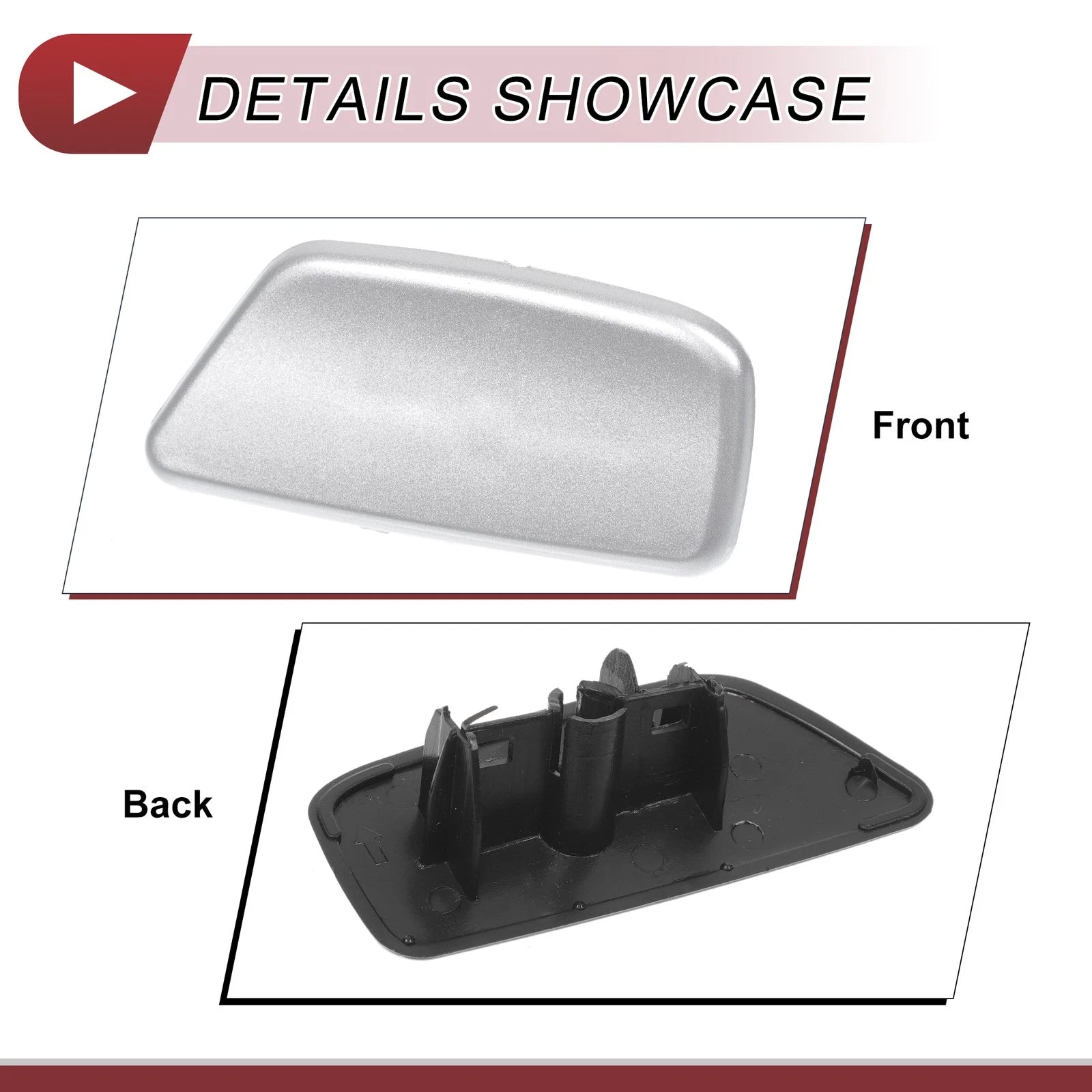 Front Left Washer Nozzle Cover Cap for Subaru Forester (2009–2012) Silver Tone