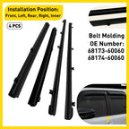 4X Inner Front & Rear Door Glass Weatherstrip Set for Toyota 4Runner (2010–2024)