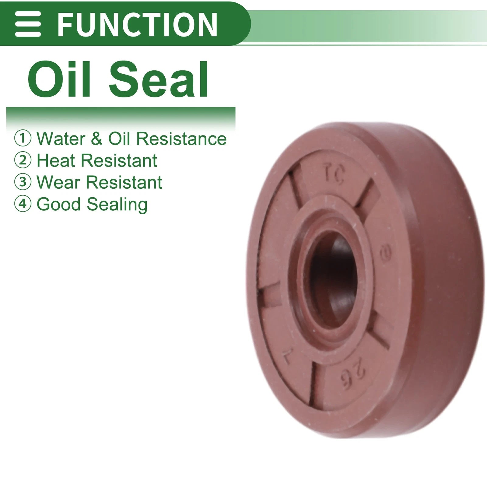 Set of 5 Oil Seal Ring 8x26x7mm for Rotary Shaft (Fluorine Rubber)