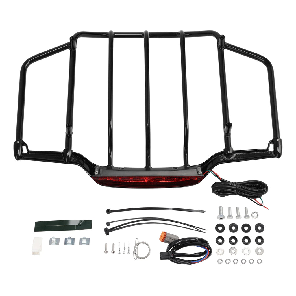 LED Light Trunk Luggage Rack for Harley Touring Road King (1993–2013)