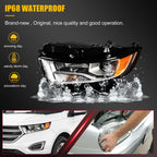 Headlight Assembly for Ford Edge (2015–2018) Halogen Left Side with Bulbs