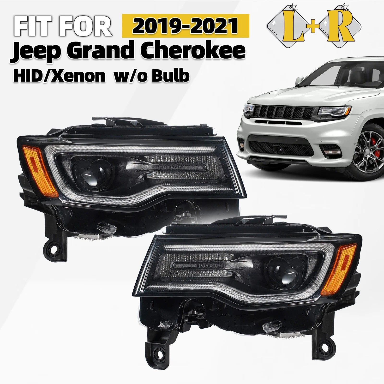 Xenon Headlights for Jeep Grand Cherokee (2019–2021) Left + Right