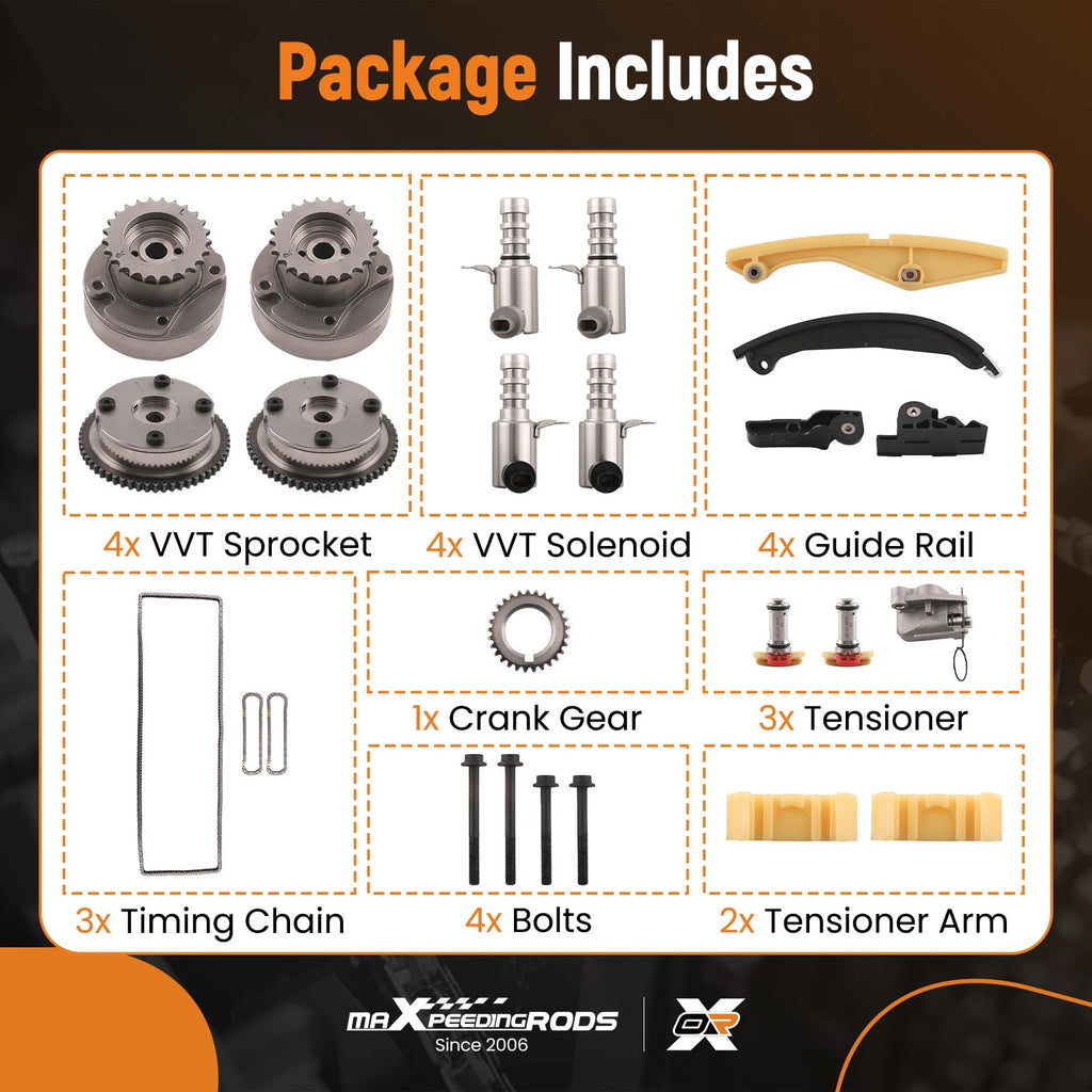 Timing Chain Kit & VVT Gears for Ford F-150, Lincoln Taurus MKX (2009–2019)