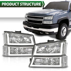 LED DRL Headlights for Silverado Avalanche (2003–2007)